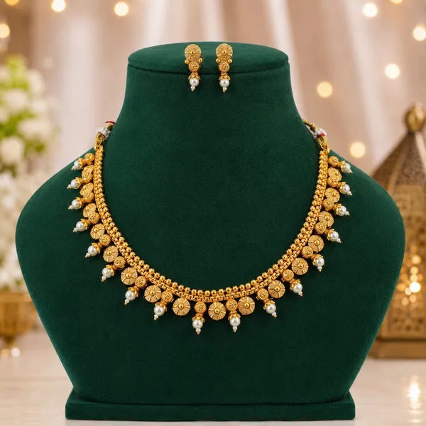 Traditional_Design_White_Pearl_Copper_Gold_Plated_Matte_Choker_Necklace_Set_For_Women_And_Girls