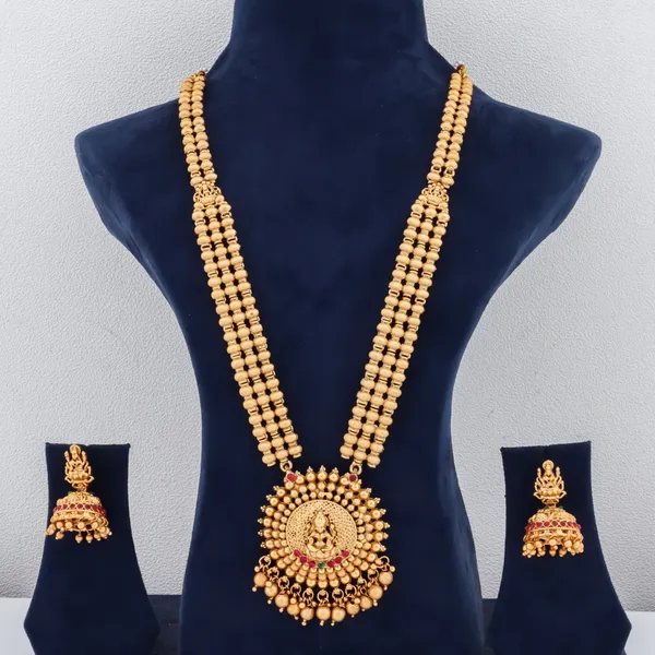 Traditional_Laxmi_Design_Gold_Plated_Long_Necklace_Jewellery_Set_With_Earrings_For_Women_And_Girls