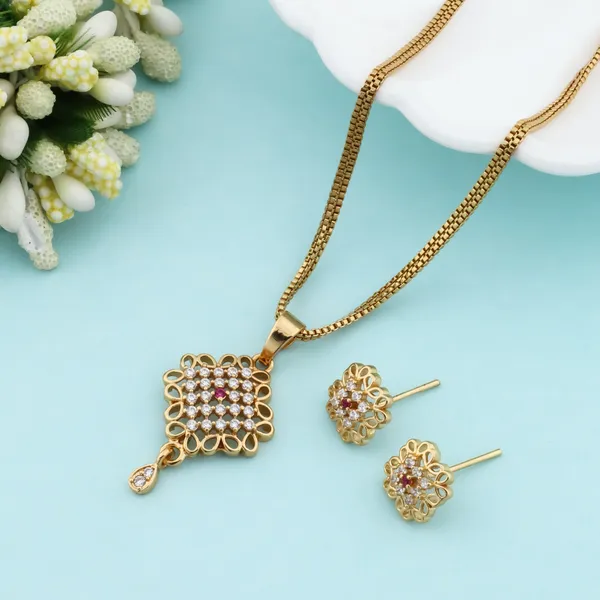 Trandy_Design_AD_Diamond_Copper_Micro_Gold_Plated_Pendant_Set_For_Women_And_Girls