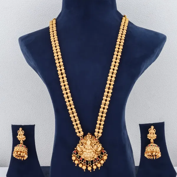 Trandy_Design_Gold_Plated_Long_Necklace_HaramJewellery_Set_With_Earrings_For_Women_And_Girls