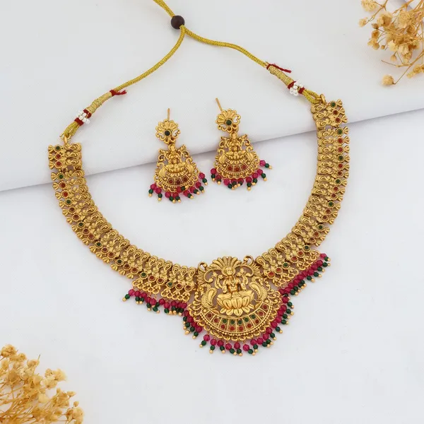 Grisha_Jewellery_Trendy_Design_Brass_Gold_Plated_Matte_Hydro_Beads_Necklace_Jewellery_Set_For_Women_And_Girls