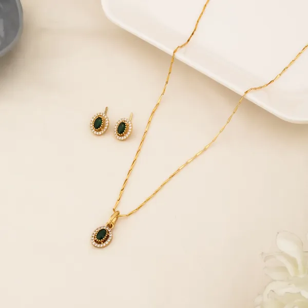 Trendy_Design_Green_AD_Diamond_Copper_Micro_Gold_Plated_Pendant_Set_For_Women_And_Girls