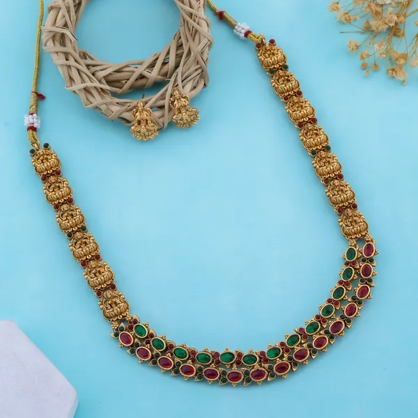 Grisha_Jewellery_Latest_Design_Multicolour_Stone_Brass_Gold_Plated_Short_Necklace_Jewelry_Set_For_Women_And_Girls