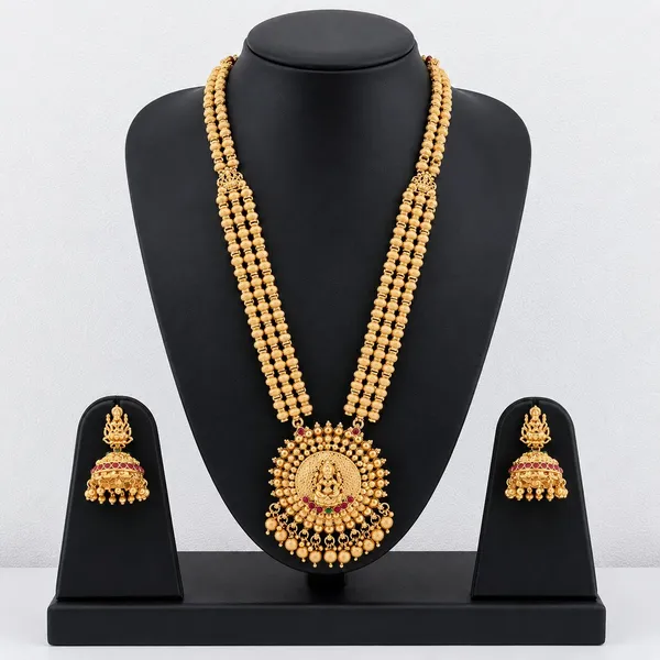 Traditional_Laxmi_Design_Gold_Plated_Long_Necklace_Jewellery_Set_With_Earrings_For_Women_And_Girls