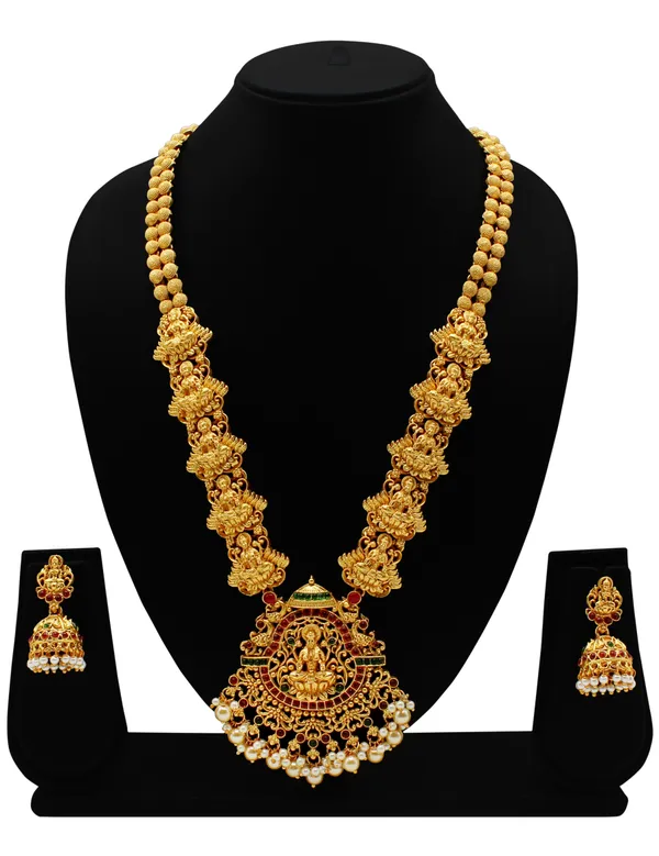 Grisha_Jewellery_Classic_Design_White_Pearls_Bead_Brass_Gold_Plated_Matte_Long_Haram_Necklace_Jewellery_Set_For_Women_And_Girls