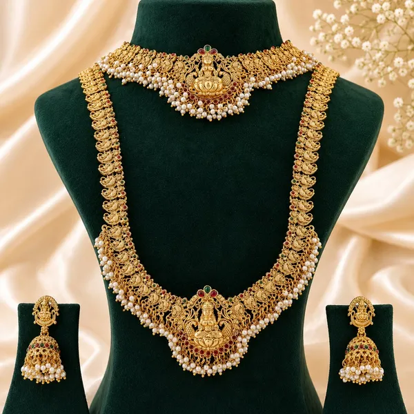Grisha_Jewellery_Classic_Matte_White_Bead_Long_Necklace_With_Short_Necklace_Combo_Set_With_Earrings_For_Women