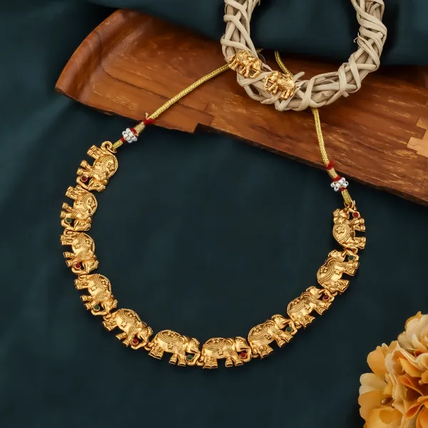 Classic_New_Design_Hathi_Brass_Gold_Plated_Matte_Necklace_Jewellery_Set_For_Women_And_Girls