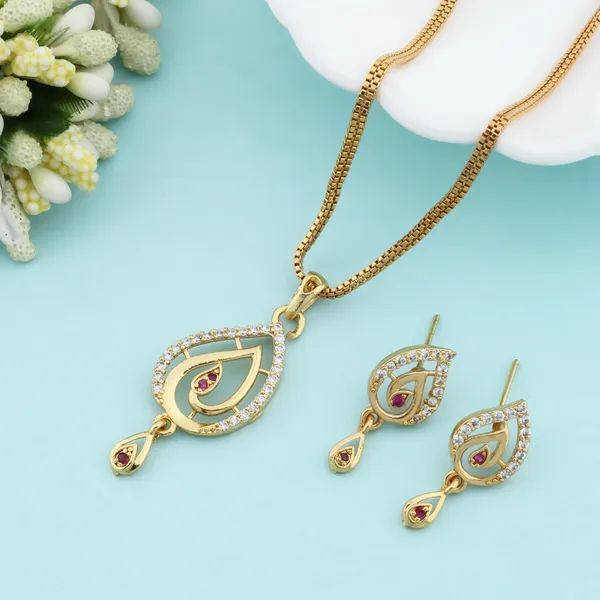 Trendy_Design_AD_Diamond_Copper_Micro_Gold_Plated_Pendant_Set_For_Women_And_Girls