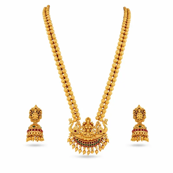 Grisha_Jewellery_Trending_Design_Matt_Bead_Brass_Gold_Plated_Matte_Long_Haram_Necklace_Jewellery_Set_For_Women_And_Girls