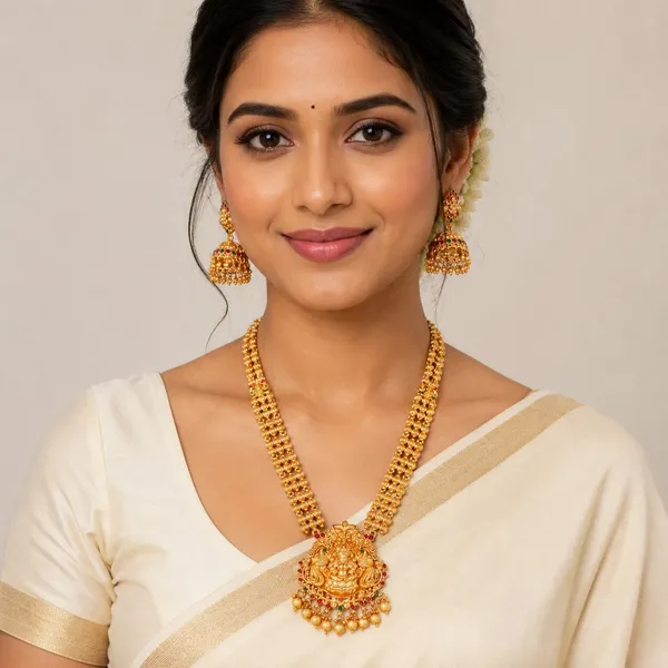 Grisha_Jewellery_Gold_Plated_Matt_Long_Haram_Necklace_Jewellery_Set_With_Earrings_For_Women