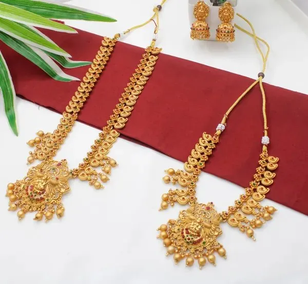 Grisha_Jewellery_Stylish_Design_Matt_Bead_Brass_Gold_Plated_Matte_Long_Haram_And_Short_Necklace_Combo_Jewellery_Set_For_Women_And_Girls