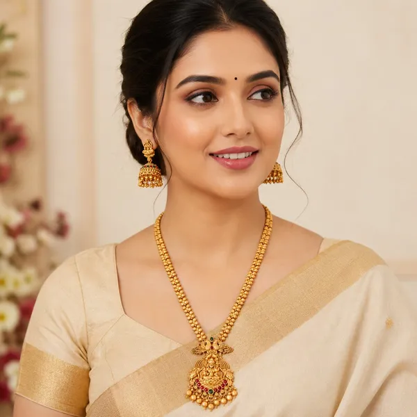 Grisha_Jewellery_Latest_Design_Matt_Bead_Brass_Gold_Plated_Matte_Long_Haram_Necklace_Jewellery_Set_For_Women_And_Girls
