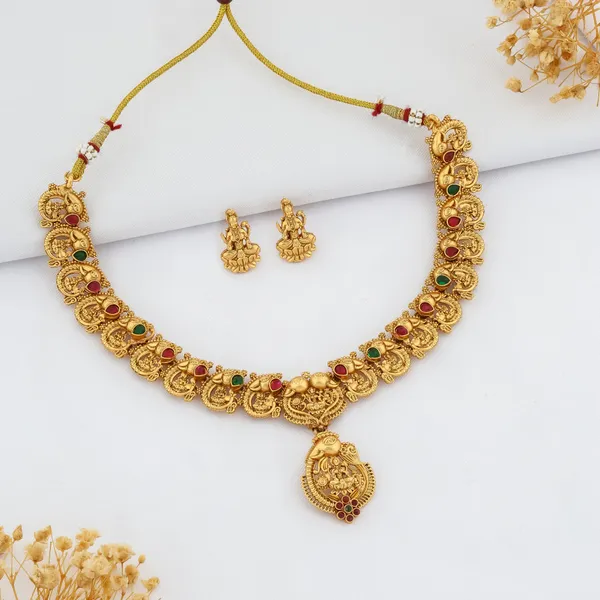 Trendy_New_Design_Brass_Gold_Plated_Matte_Necklace_Jewellery_Set_For_Women_And_Girls