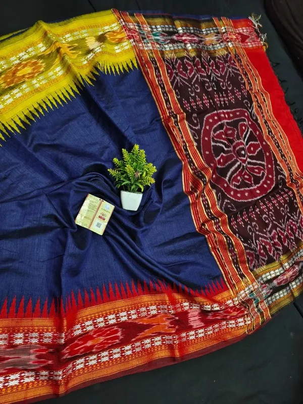 Multicolor_Blue_Designer_Printed_And_Dolla_Silk_Fabric_Saree