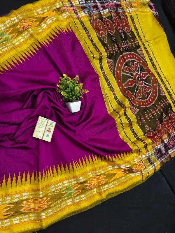 Yellow_And_Purple_Designer_Printed_And_Dolla_Silk_Fabric_Saree