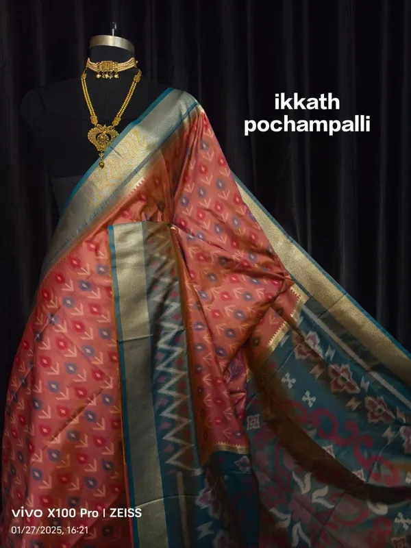 Orange_And_Green_Designer_Printed_And_Dolla_Silk_Fabric_Saree