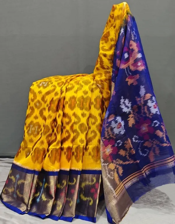 Yellow_And_Blue_Designer_Printed_And_Dolla_Silk_Fabric_Saree