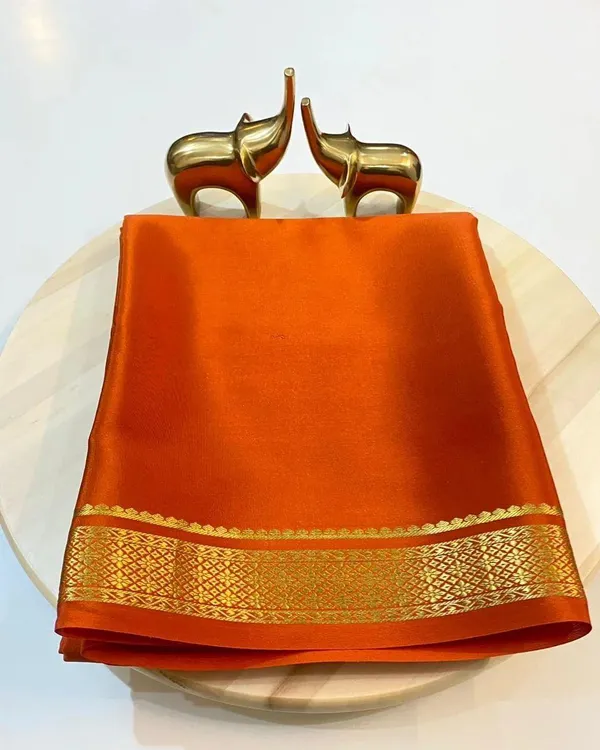 Orange_Pure_Viscose_Silk,_It_Is_Very_Soft_And_Comfortable_To_Wear_Any_Weather