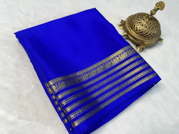 Blue_Pure_Viscose_Silk,_It_Is_Very_Soft_And_Comfortable_To_Wear_Any_Weather