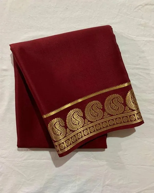 Deep_Maroon_Pure_Viscose_Silk,_It_Is_Very_Soft_And_Comfortable_To_Wear_Any_Weather
