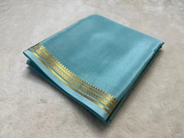 Ocean_Blue_Pure_Viscose_Silk,_It_Is_Very_Soft_And_Comfortable_To_Wear_Any_Weather
