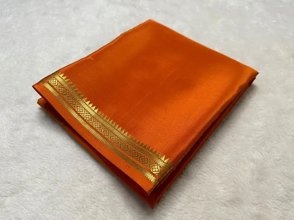 Orange_Pure_Viscose_Silk,_It_Is_Very_Soft_And_Comfortable_To_Wear_Any_Weather