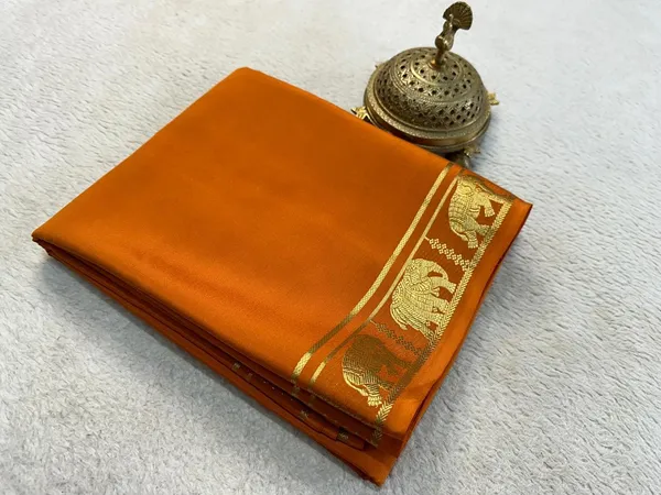 Orange_Pure_Viscose_Silk,_It_Is_Very_Soft_And_Comfortable_To_Wear_Any_Weather