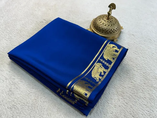 Blue_Pure_Viscose_Silk,_It_Is_Very_Soft_And_Comfortable_To_Wear_Any_Weather