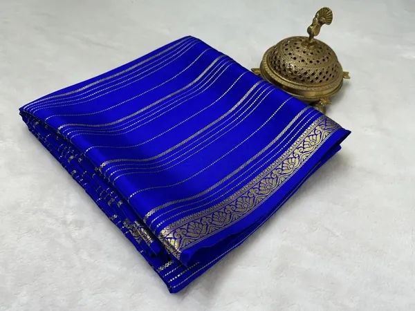 Blue_Pure_Viscose_Silk,_It_Is_Very_Soft_And_Comfortable_To_Wear_Any_Weather
