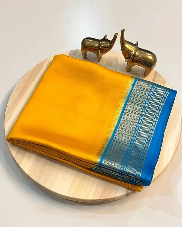 Yellow_Pure_Viscose_Silk,_It_Is_Very_Soft_And_Comfortable_To_Wear_Any_Weather