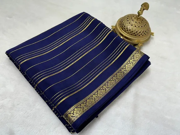 Blue_Pure_Viscose_Silk,_It_Is_Very_Soft_And_Comfortable_To_Wear_Any_Weather