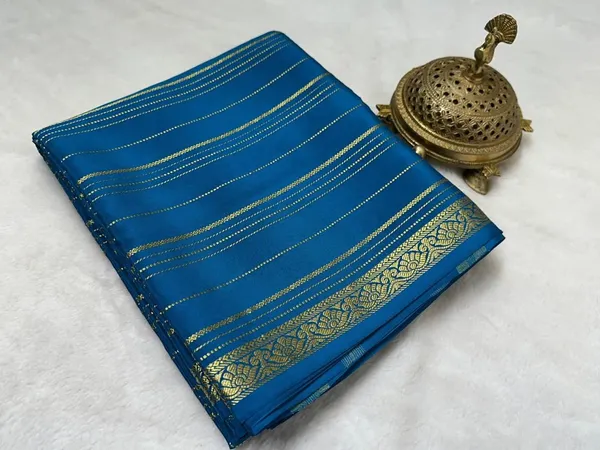 Blue_Pure_Viscose_Silk,_It_Is_Very_Soft_And_Comfortable_To_Wear_Any_Weather