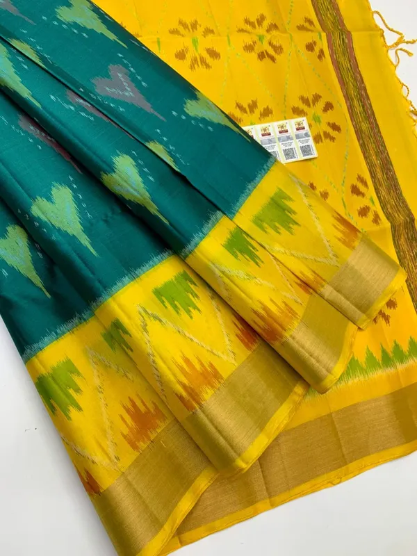 Yellow_And_Green_Designer_Printed_And_Dolla_Silk_Fabric_Sarees