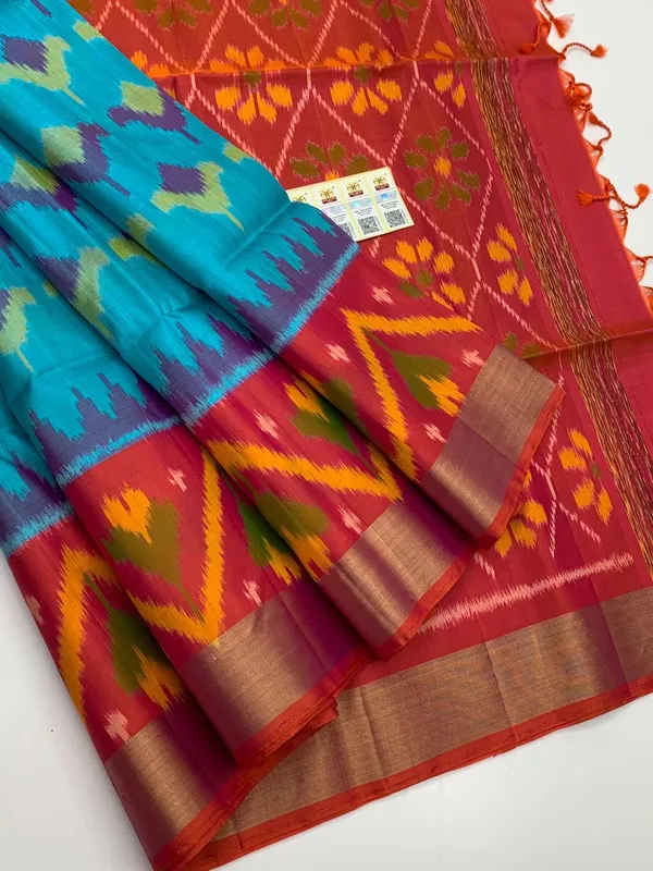 Red_And_Light_Blue_Designer_Printed_And_Dolla_Silk_Fabric_Sarees