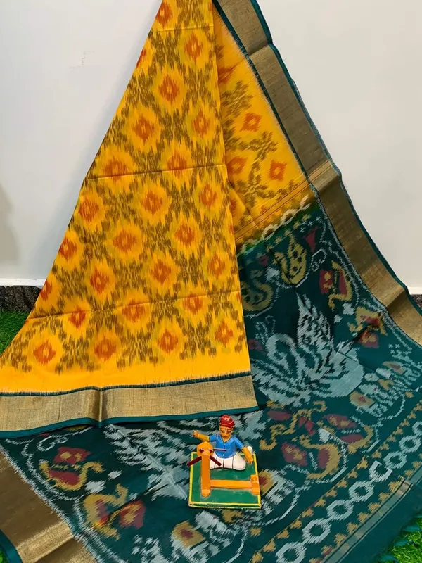Yellow_And_Green_Designer_Printed_And_Dolla_Silk_Fabric_Sarees