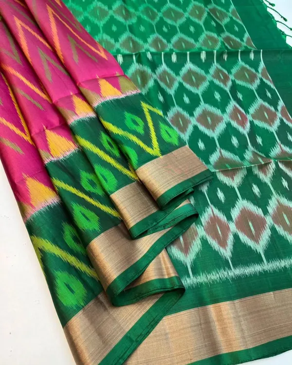 Multicolor_Green_Designer_Printed_And_Dolla_Silk_Fabric_Sarees