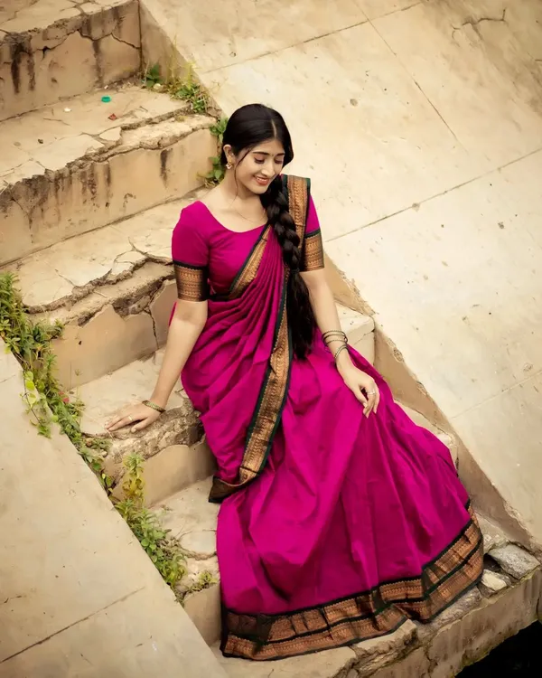 Kanjivaram_Silk_Zari_Half_Saree_Lehenga_With_Blouse_Along_With_Banarsi_Silk_Dupatta