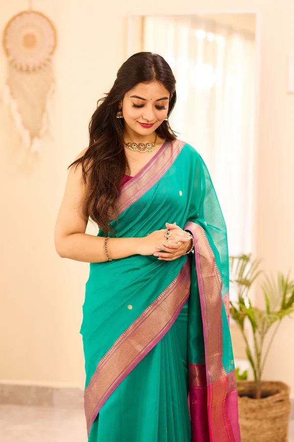 Pine_Green_Maheshwari_Silk_Cotton_Saree