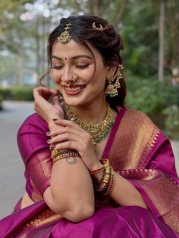 Kanjivaram_Silk_Zari_Half_Saree_Un-stitched_Lehenga_With_Blouse_Along_With_Banarsi_Silk