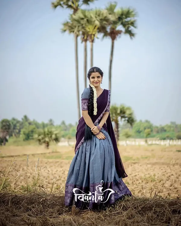 Sky_Blue_Kanjivaram_Soft_Silk_Wedding_&_Party_Wear_Half_Saree_&_Unstiched_Blouse_For_Women