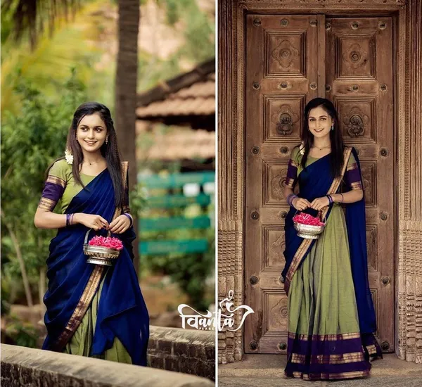 Kanjivaram_Silk_Zari_Half_Saree_Lehenga_With_Blouse_Along_With_Banarsi_Silk_Dupatta