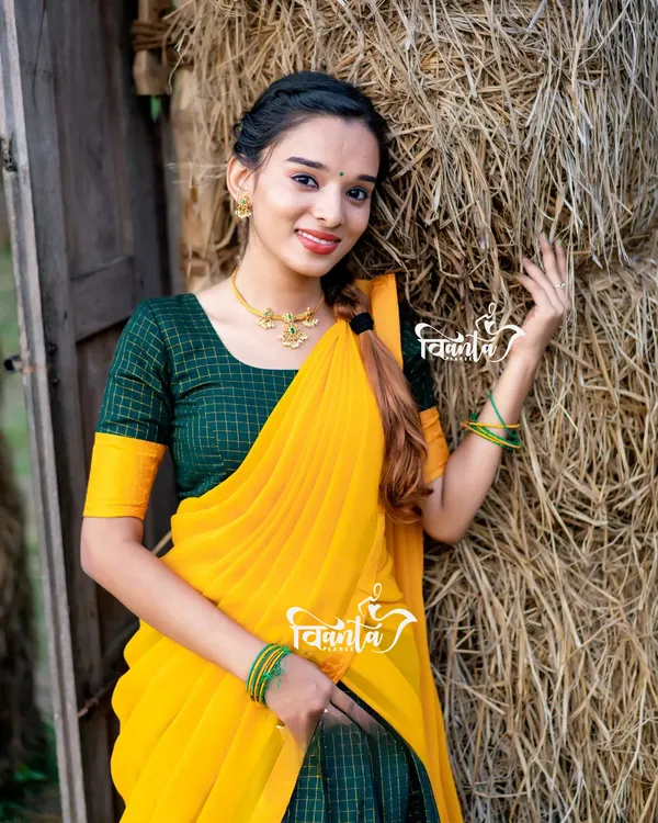 Kanjivaram_Silk_Zari_Half_Saree_Lehenga_With_Blouse_Along_With_Banarsi_Silk_Dupatta