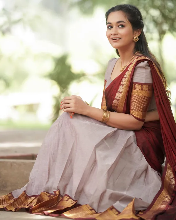 Kanjiveram_Cotton_Silk_Half_Saree