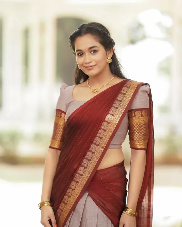 Kanjiveram_Cotton_Silk_Half_Saree