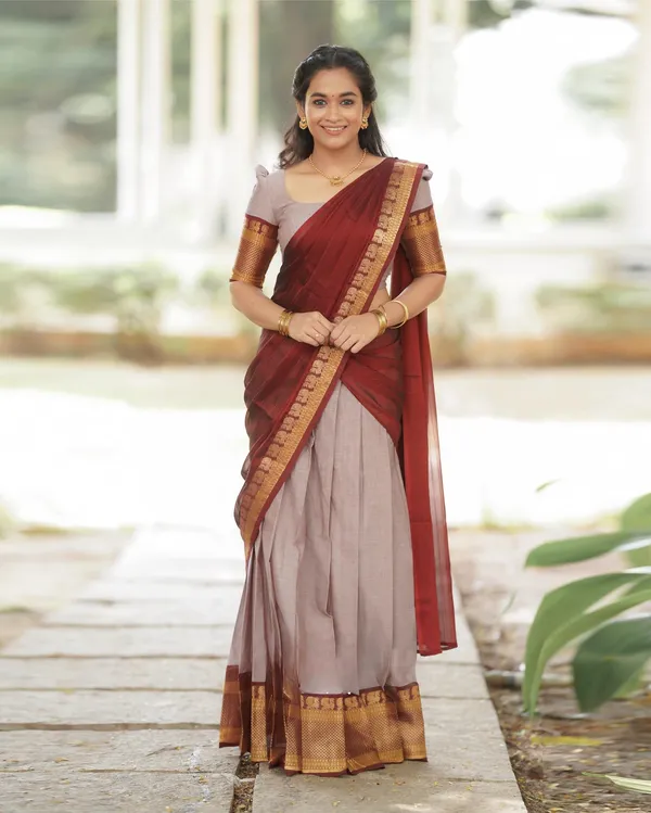 Kanjiveram_Cotton_Silk_Half_Saree