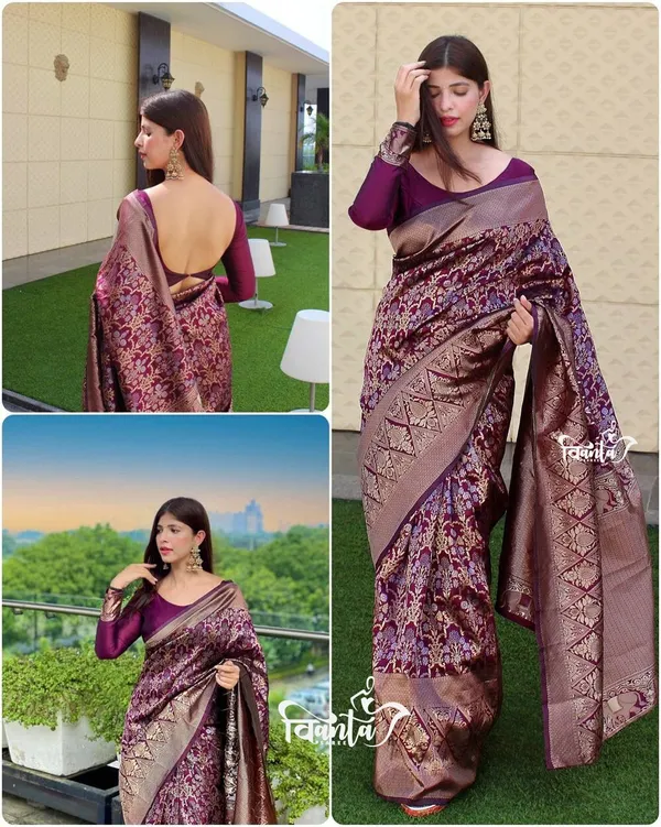 Purple_Woven_Kanjivaram_Banarasi_Jacquard_Sari