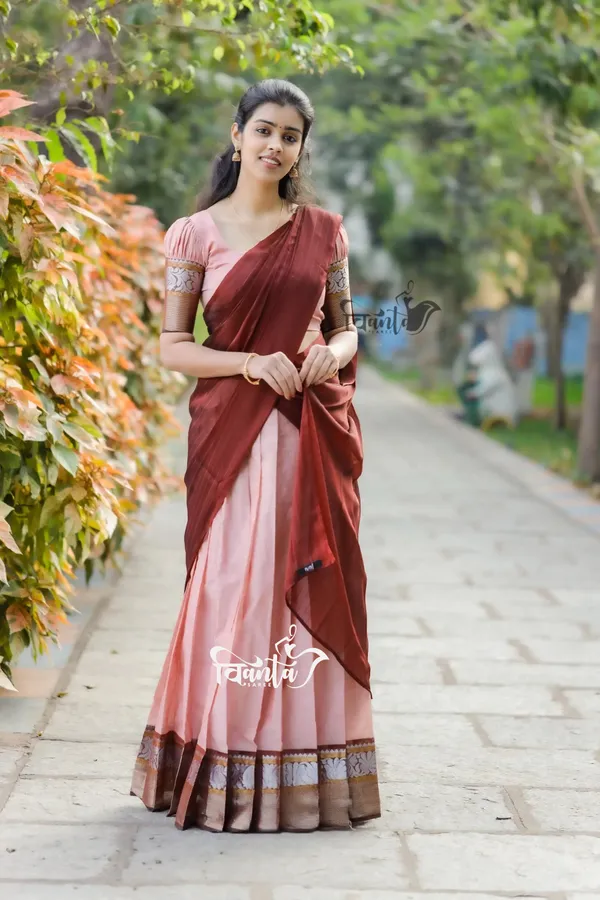 Padmaja_-_Pastel_Pink_and_Maroon_Cotton_Half_Saree
