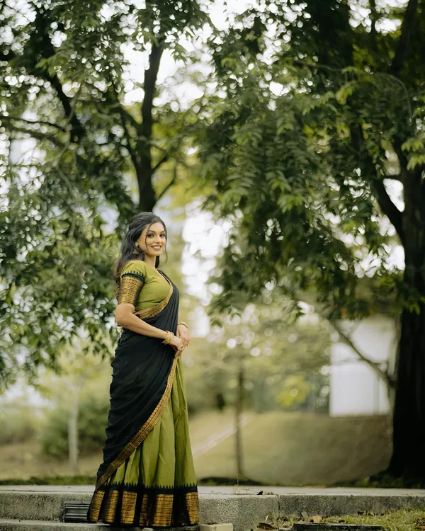 Padmaja_Cotton_Halfsaree_-_Green_and_Reddish_black