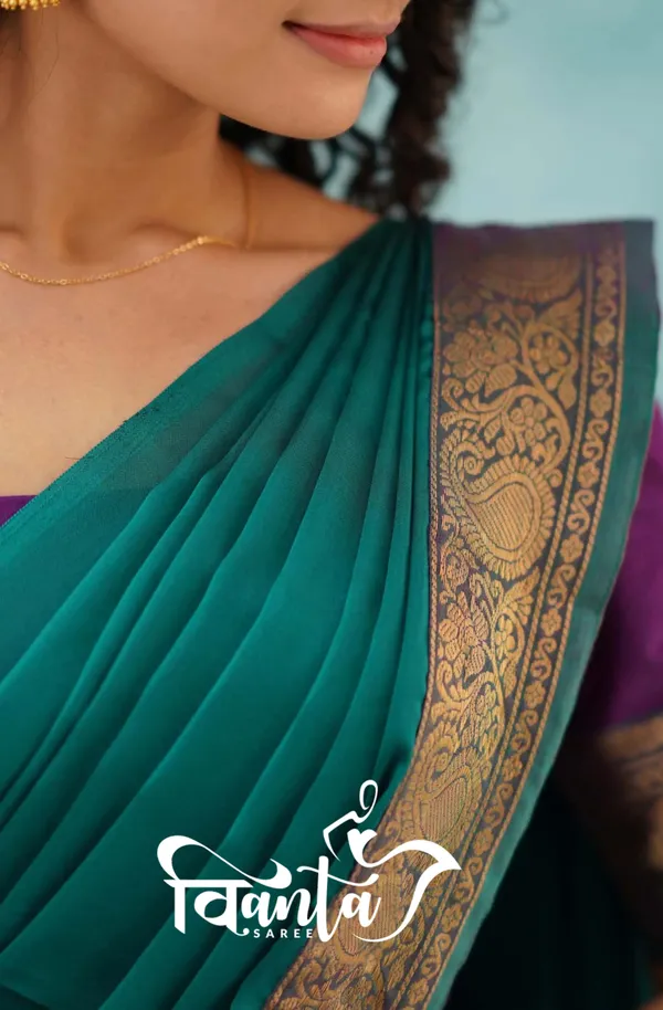 Kanjivaram_Silk_Zari_Half_Saree_Lehenga_With_Blouse_Along_With_Banarsi_Silk_Dupatta