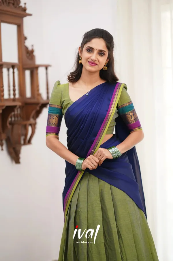 Padmaja_Cotton_Halfsaree_-_Two_Tone_Green_and_Violet